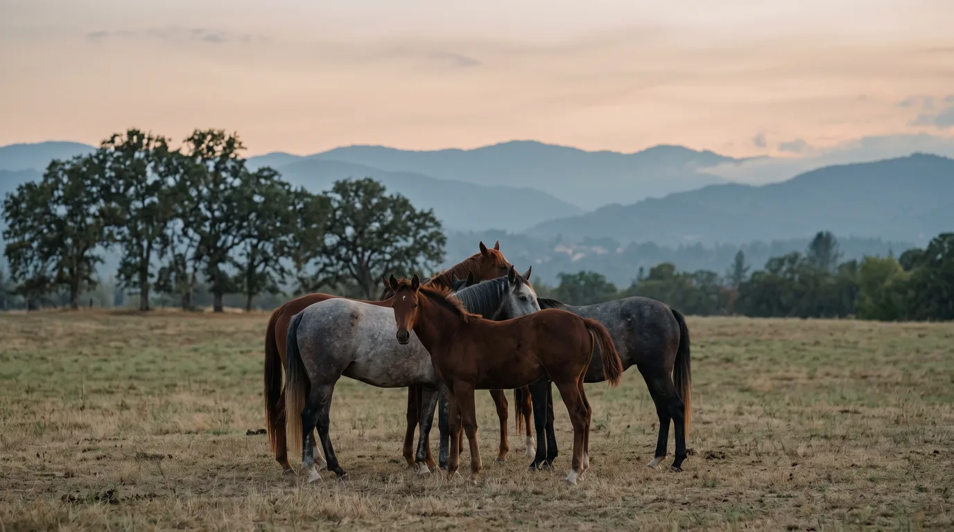Chevaux en liberté, Les Écuries du Vernay, Isère